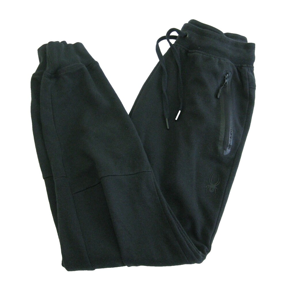 Spyder Jogger Pants Mens Small Black Athletic Sweatpants Zipper Pockets Fitness